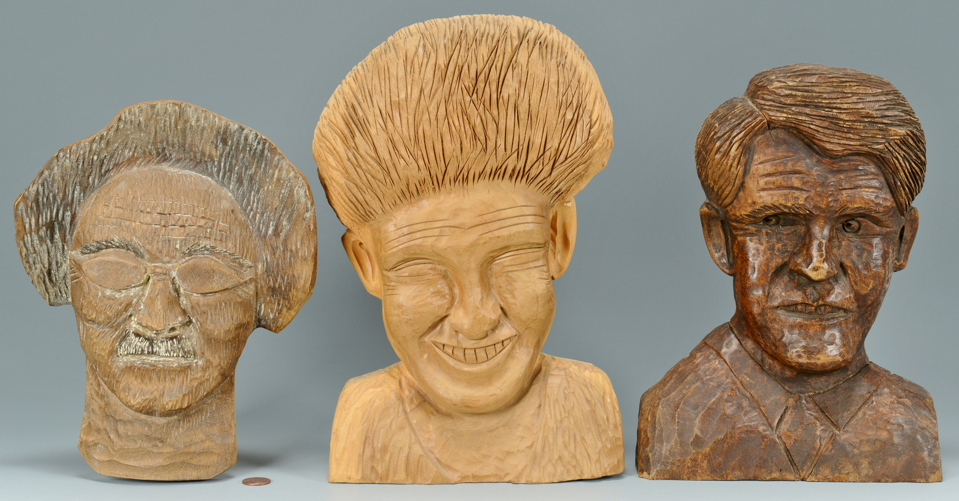 Lot 160: 3 Clarence Stringfield Carvings