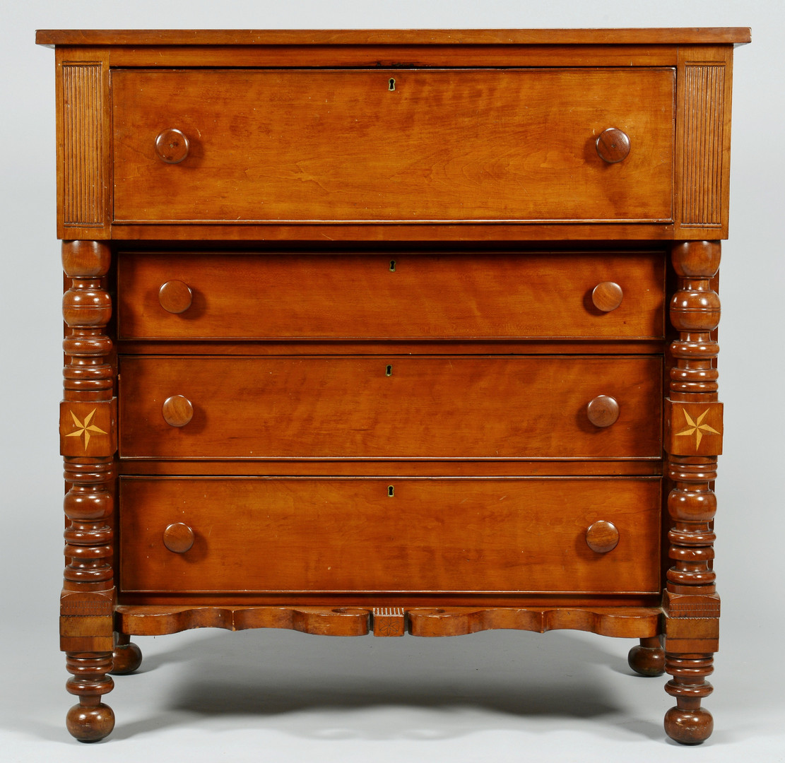 Lot 176: East TN Inlaid & Carved Desk
