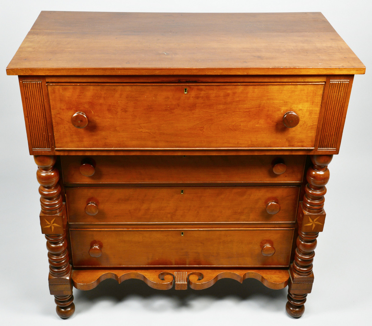 Lot 176: East TN Inlaid & Carved Desk
