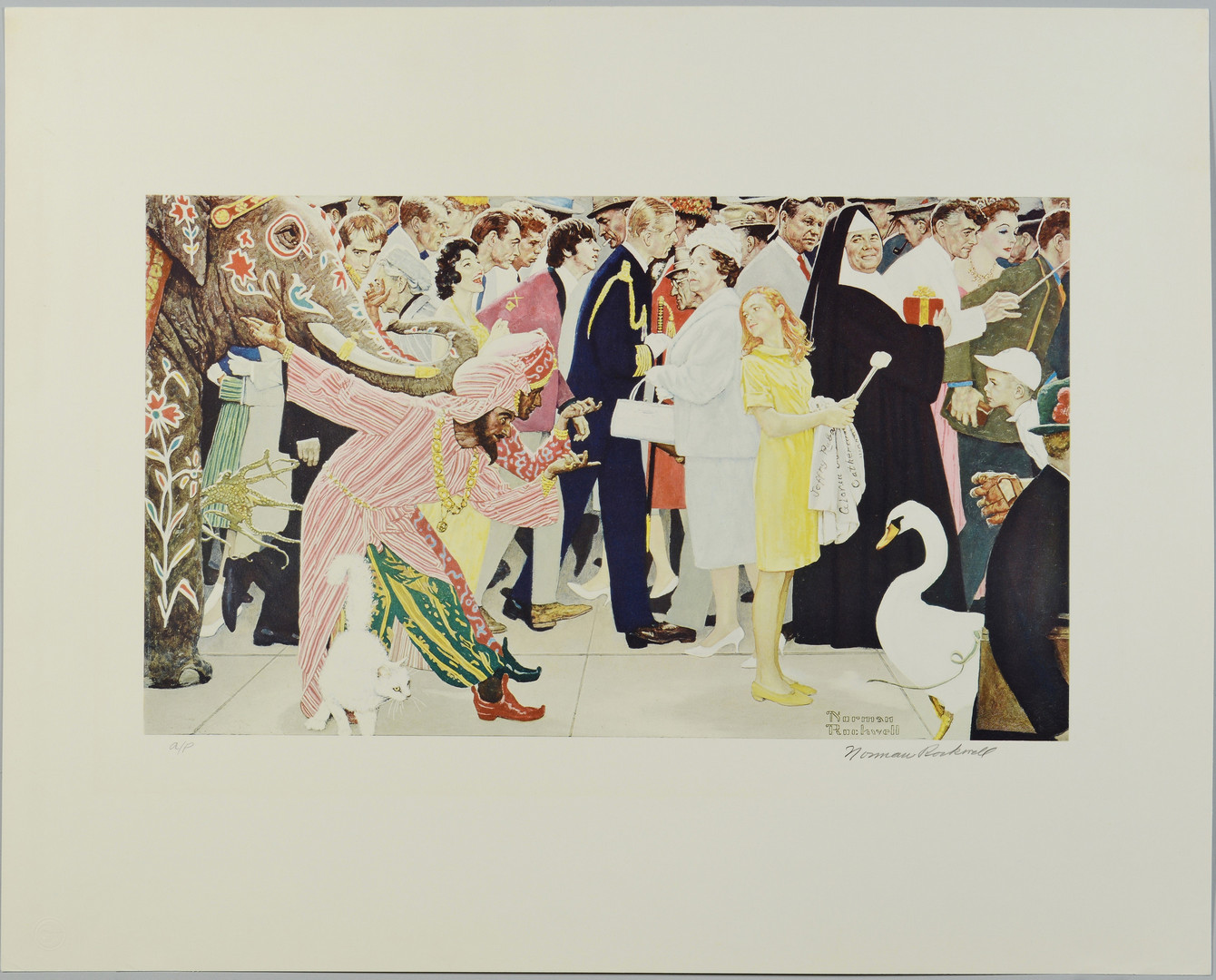 Lot 205: Rockwell Lithograph, Saturday People