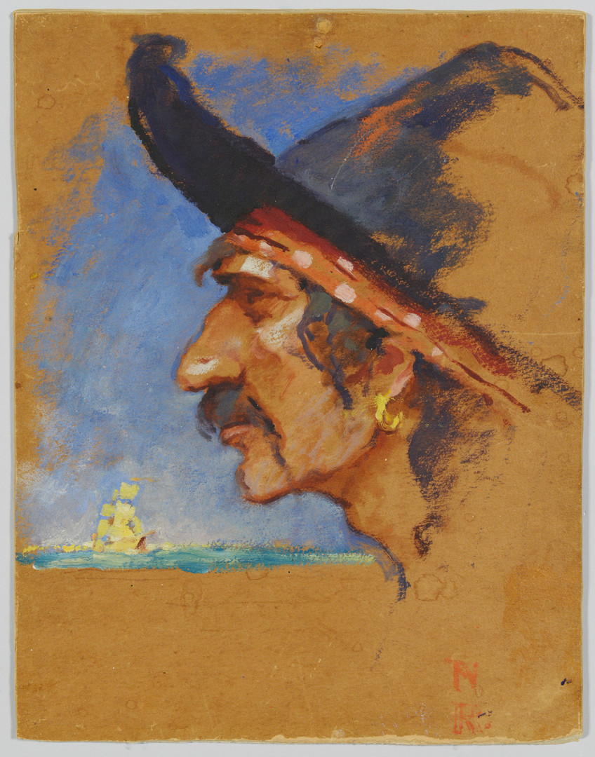 Lot 207: Norman Rockwell oil, Pirate Study