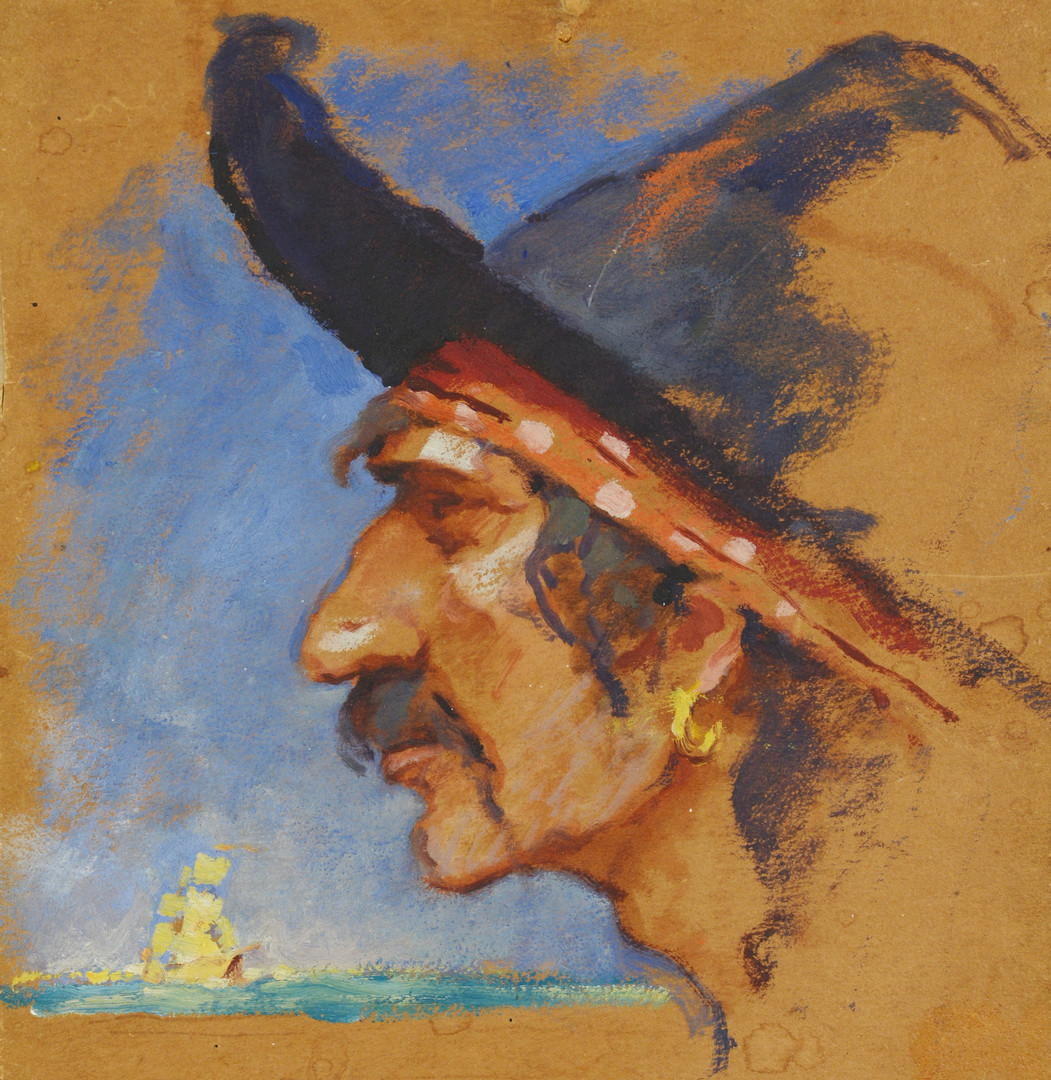 Lot 207: Norman Rockwell oil, Pirate Study