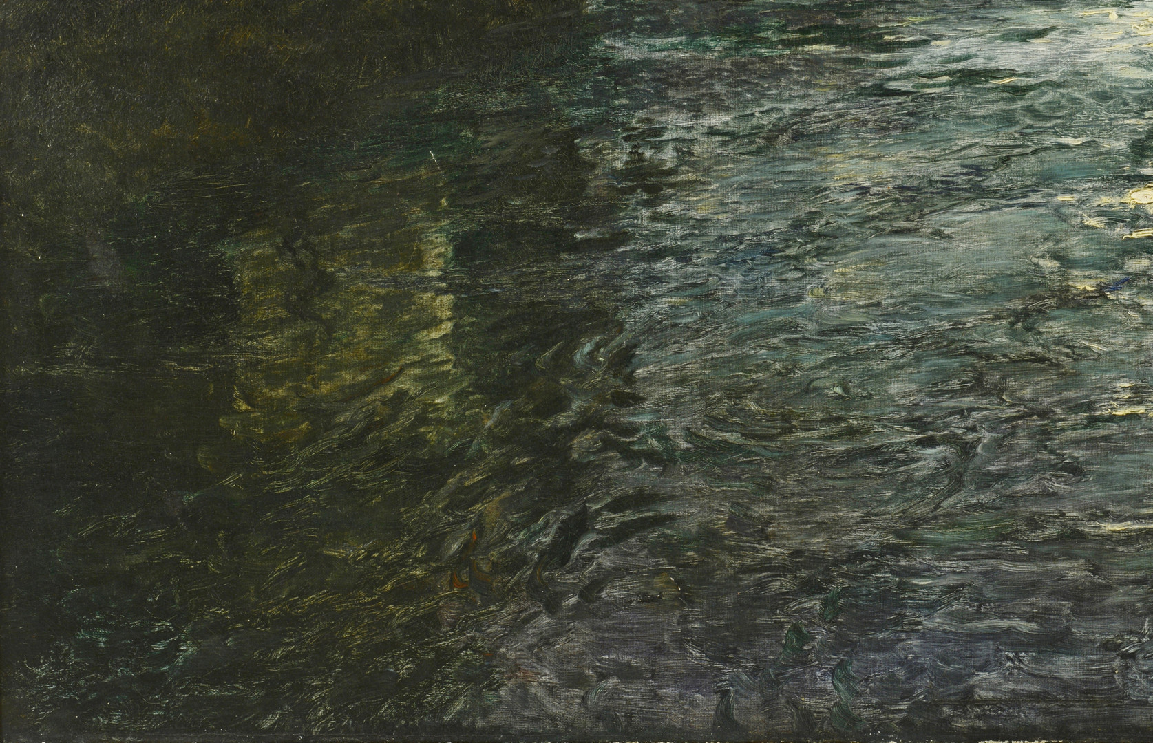 Lot 221: Frits Thaulow oil on canvas, Moonlit Canal