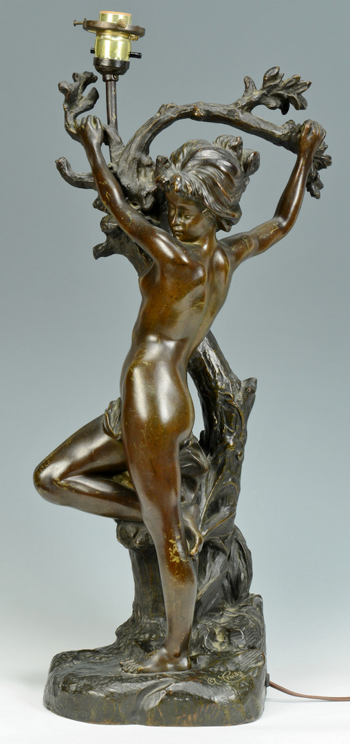 Lot 228: A. Croisy Bronze Figural Lamp