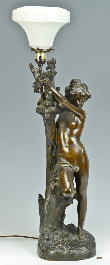 Lot 228: A. Croisy Bronze Figural Lamp | Case Antiques