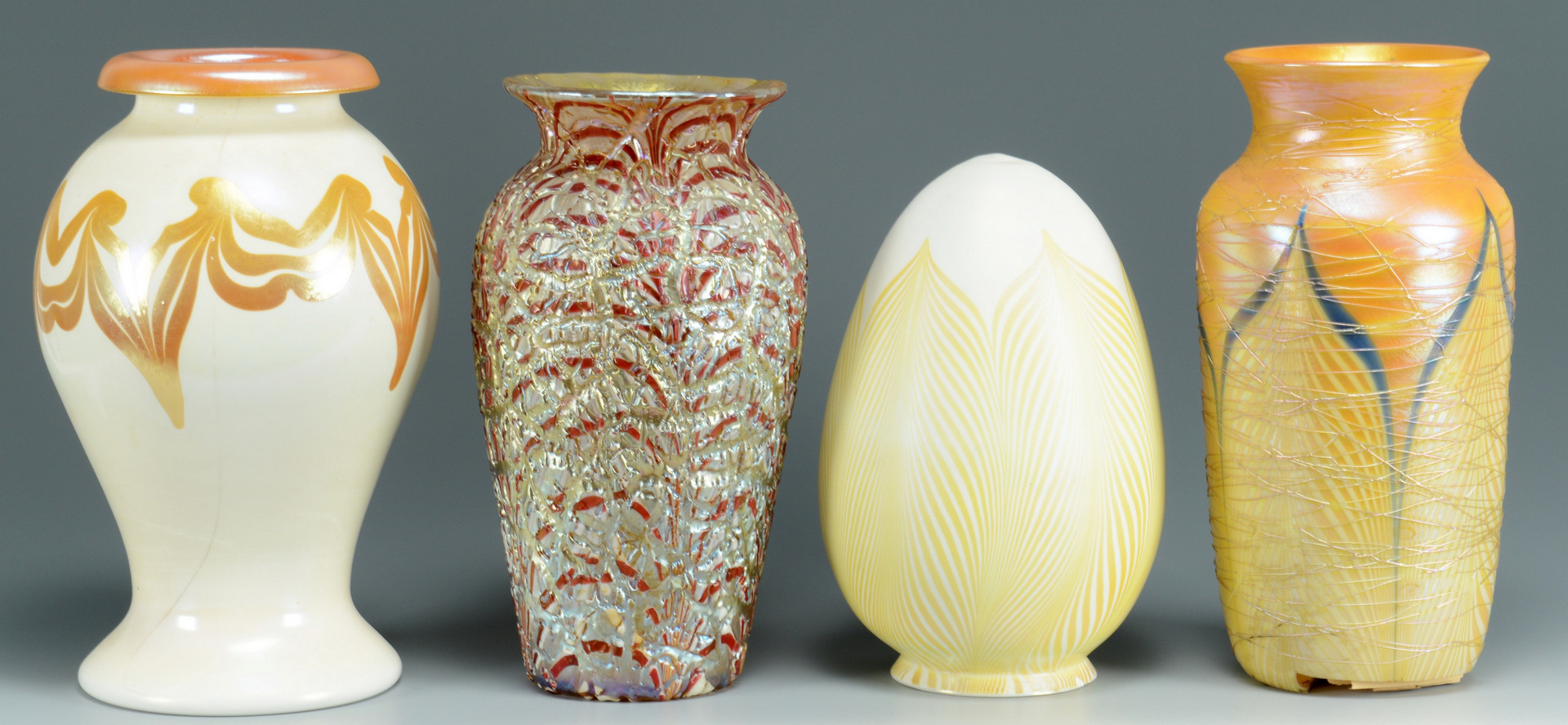 Lot 235: 4 Durand Art Glass Items, 3 vases