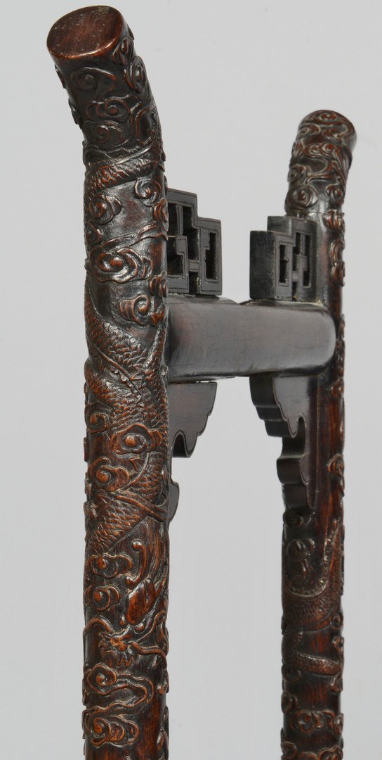 Lot 247: Pair Chinese Carved Gong Stands