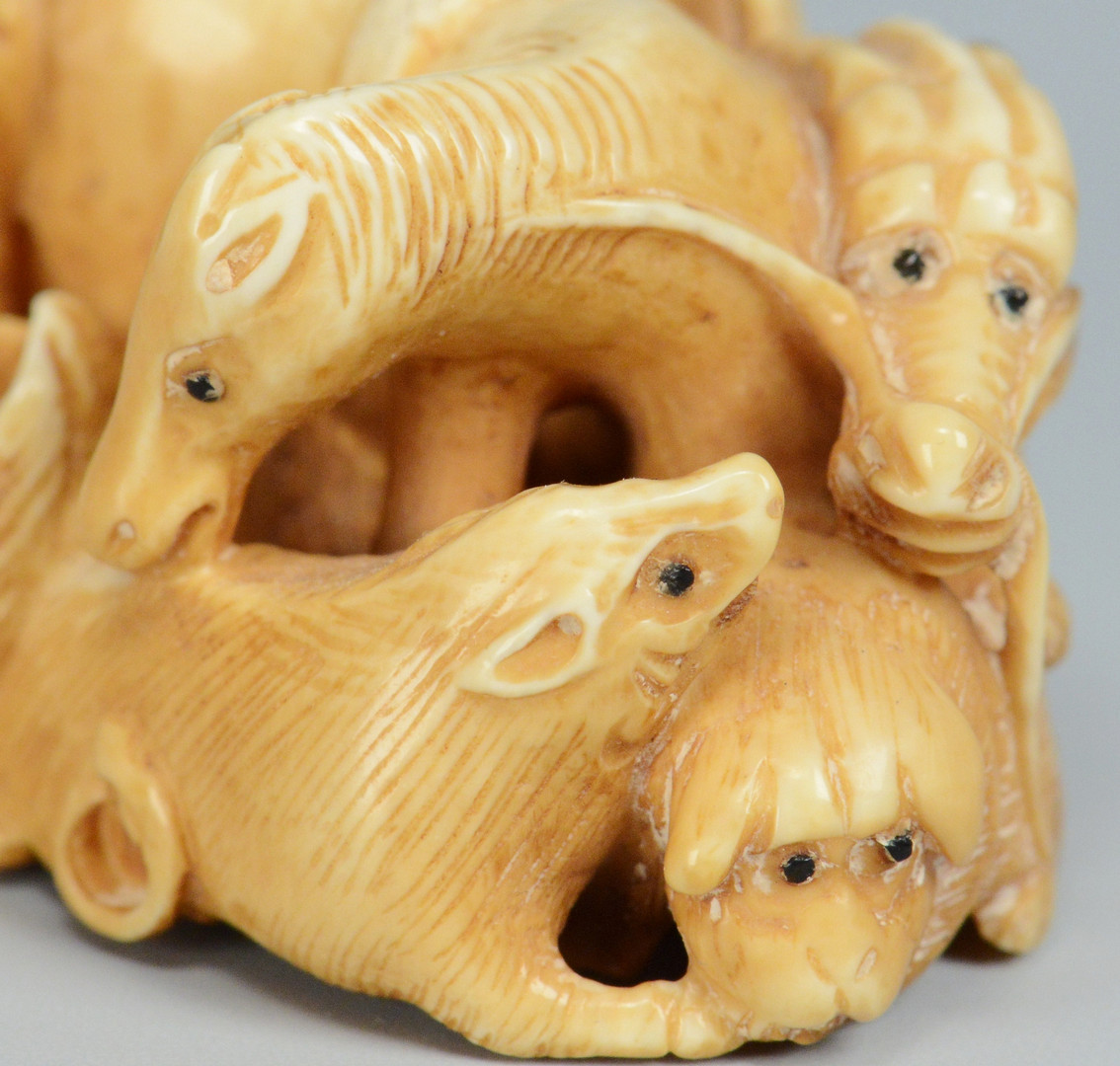Lot 251: 3 Signed Asian Ivory Carvings