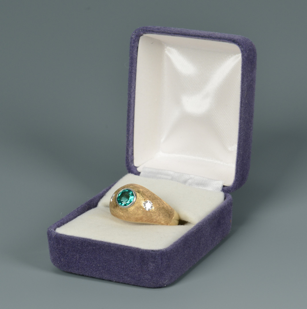 Lot 259: 14k Emerald and Diamond Ring