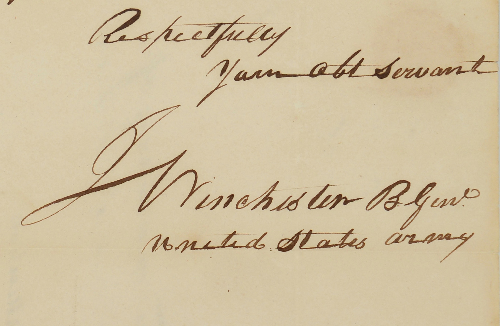 Lot 291: Gen. James Winchester signed letter