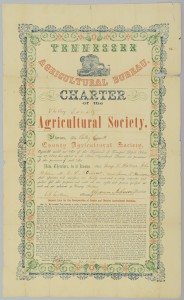 Lot 295: TN Agricultural Charter, 1855, signed by A. Johnso