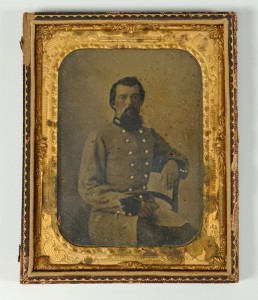 Lot 302: Half Plate TinType of CSA Officer
