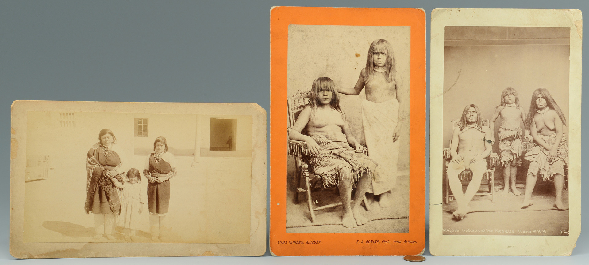 Lot 330: 3 cabinet cards – Navajo, Yuma, & Mohave