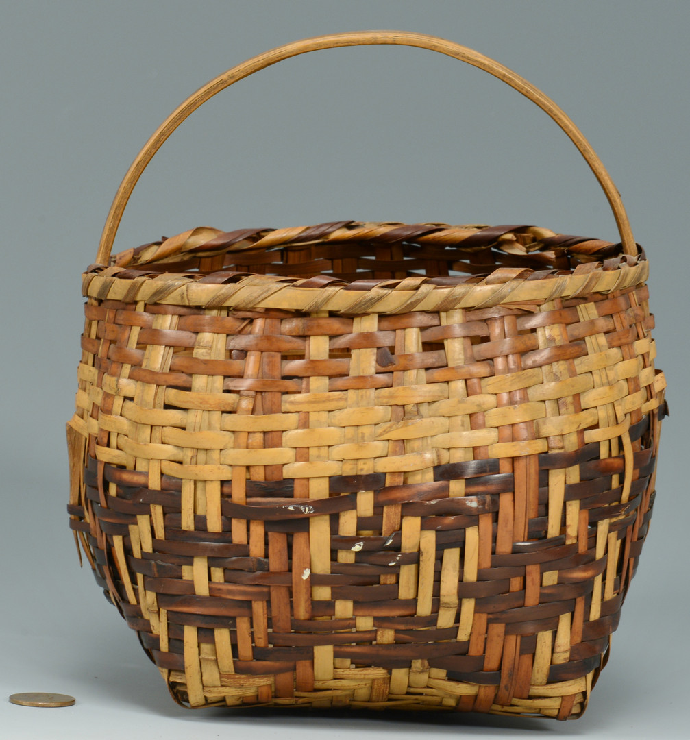 Lot 338: Early Cherokee River Cane baskets, 1937 photo