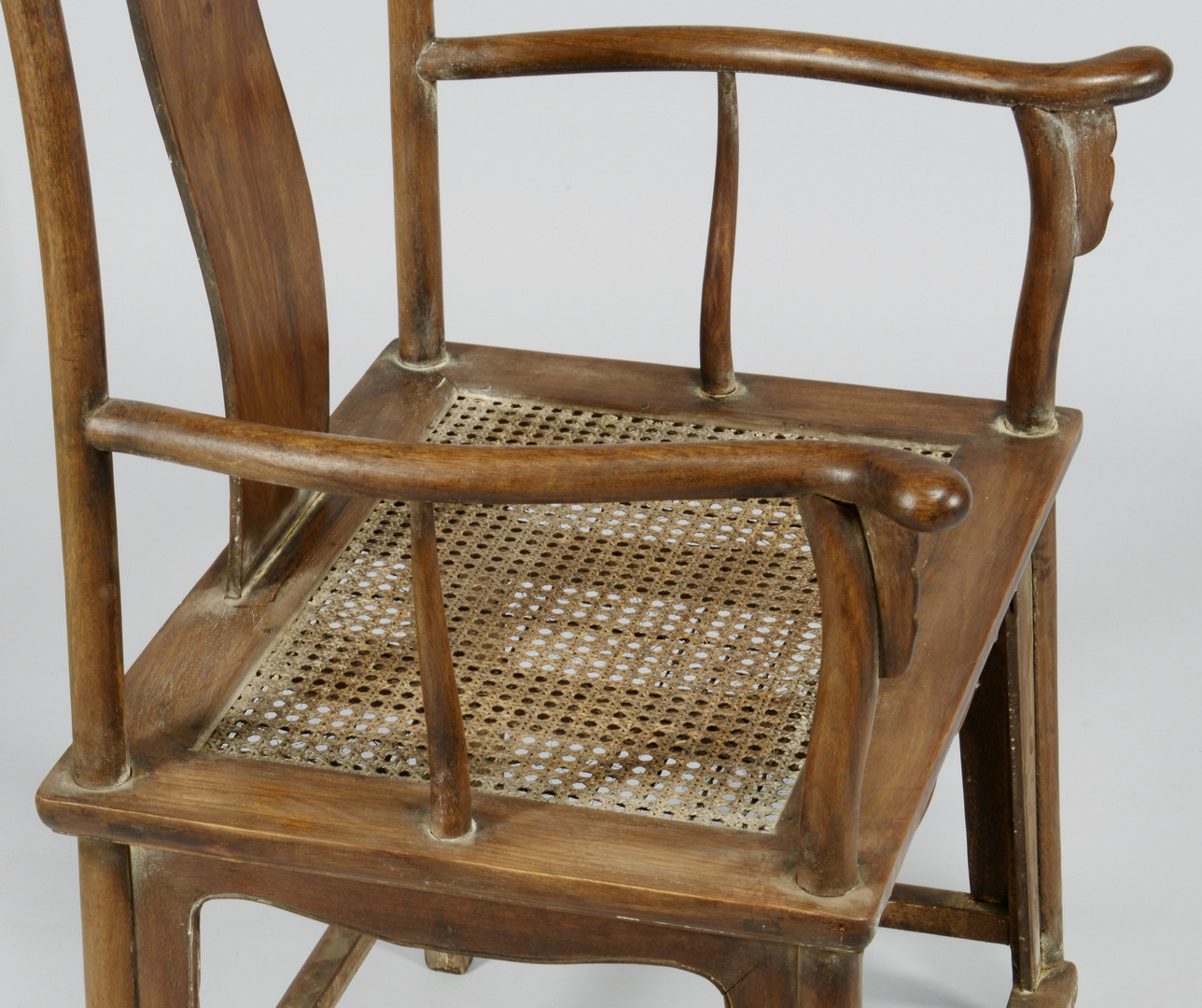 Lot 33: Pair of Chinese Hardwood Yokeback Armchairs, Modern