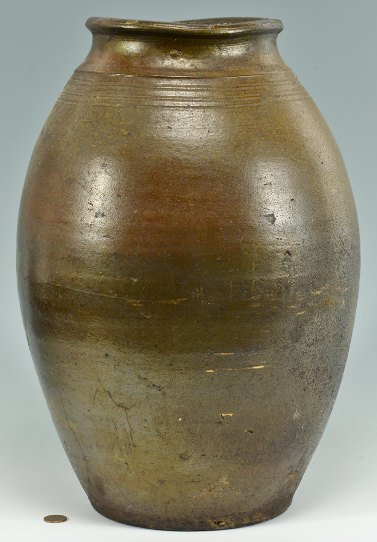 Lot 398: Middle TN Stoneware Pottery Jar