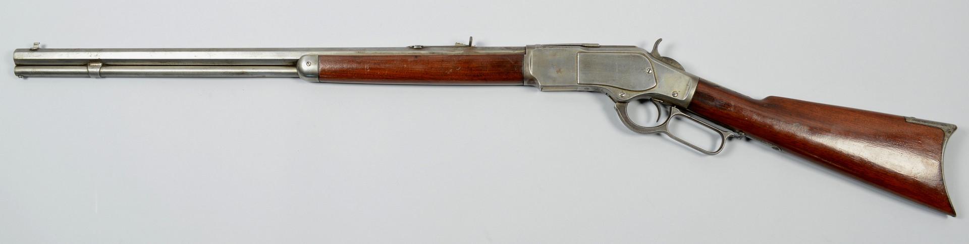 Lot 414: 1873 Winchester Rifle, .32 Cal, nickel finish