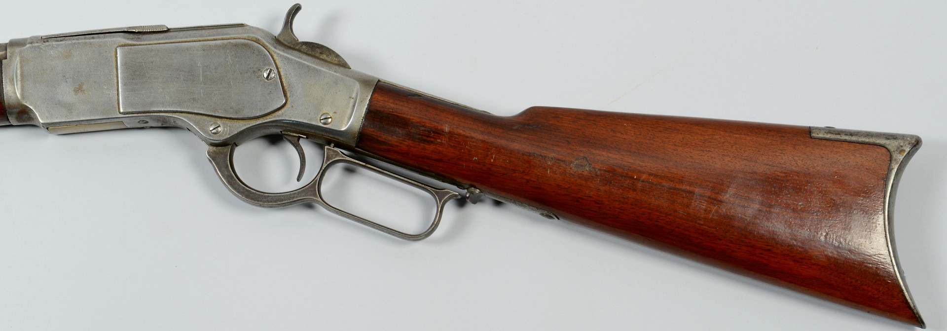 Lot 414: 1873 Winchester Rifle, .32 Cal, nickel finish