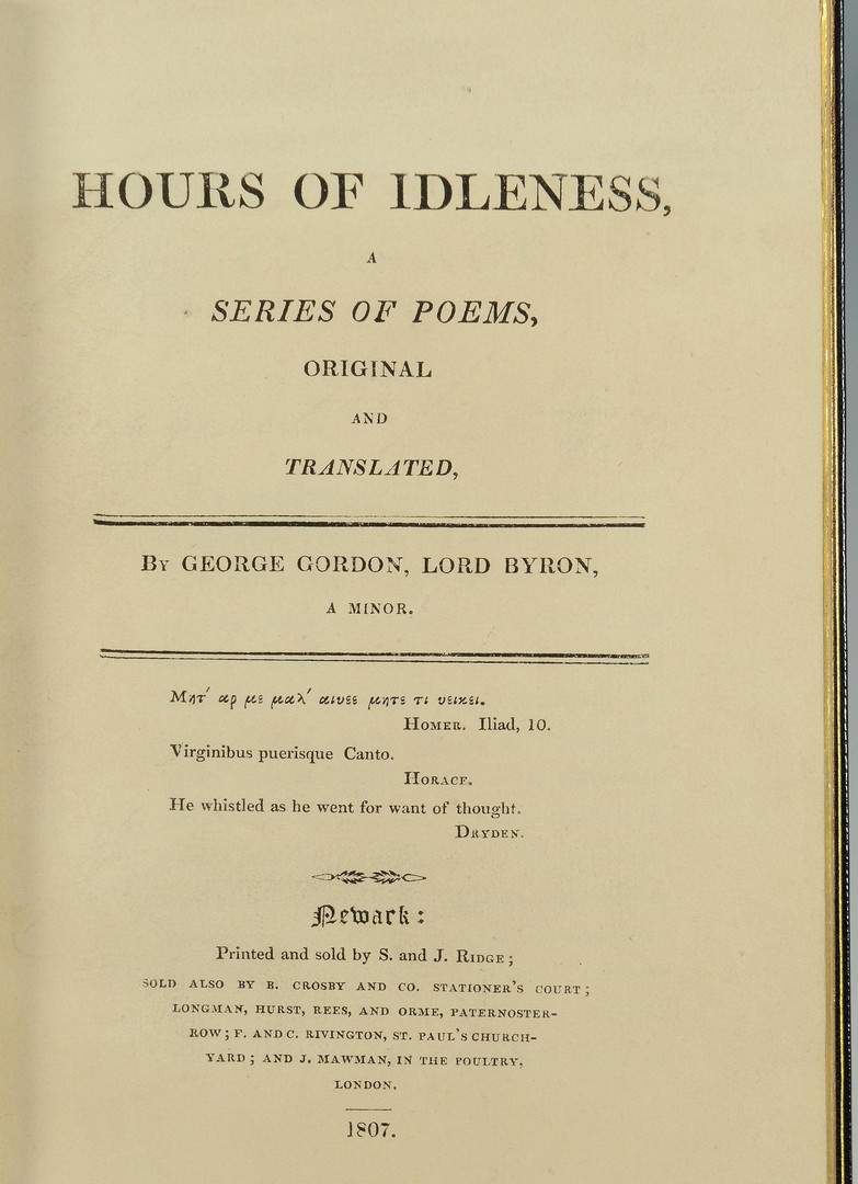 Lot 436: 1807 Byron book, Cosway binding, Sangorski & Sutcliffe
