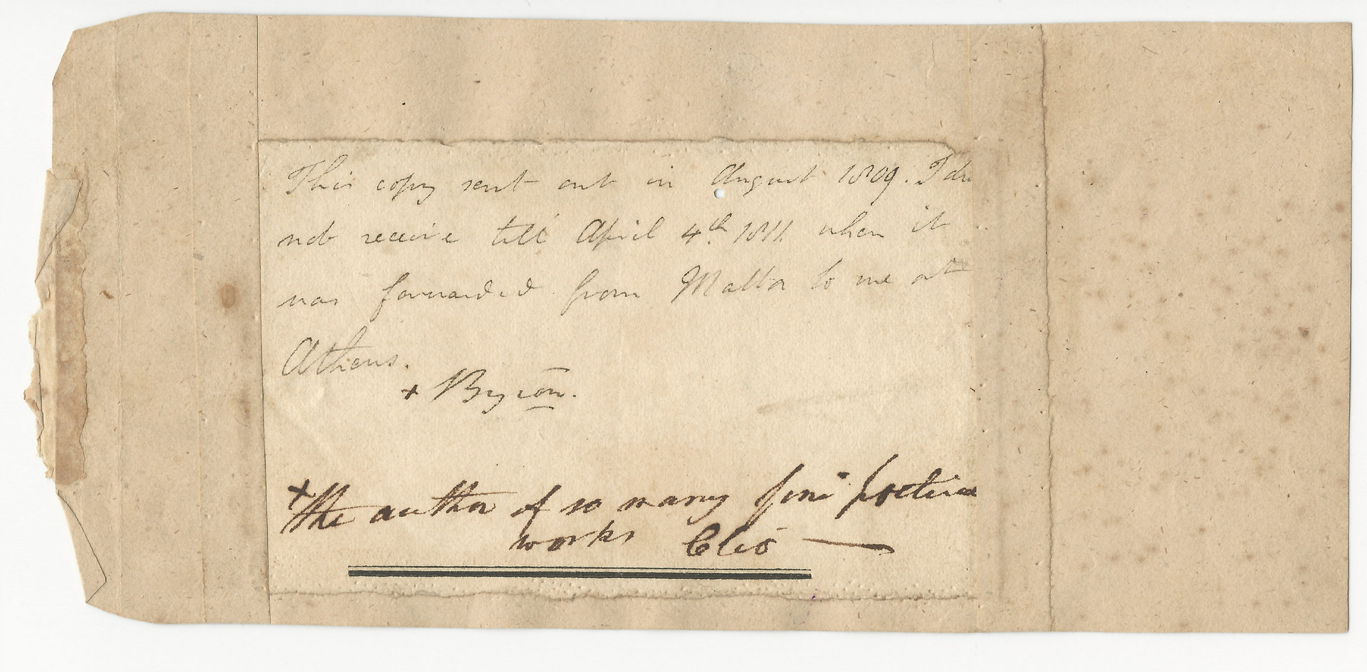 Lot 437: Lord Byron signed letters archive