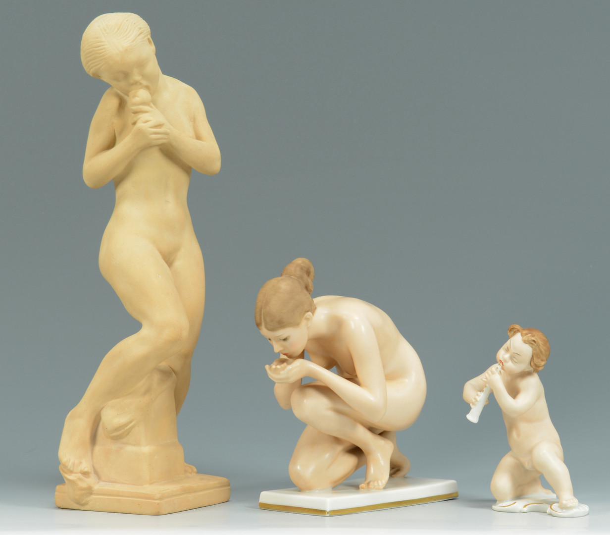Lot 451: Three porcelain nudes, Rosenthal and Royal Copenha