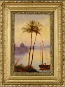 Lot 465: Orientalist o/c with Palm Trees