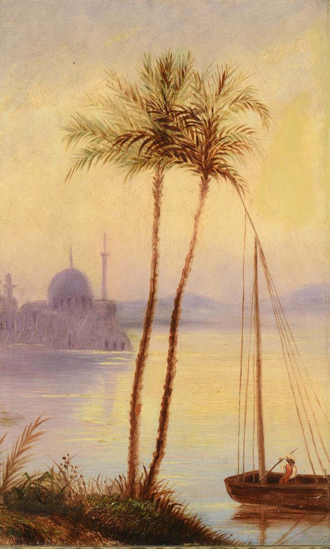 Lot 465: Orientalist o/c with Palm Trees