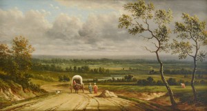 Lot 48: Manner of Conrad Chapman, landscape with covered w