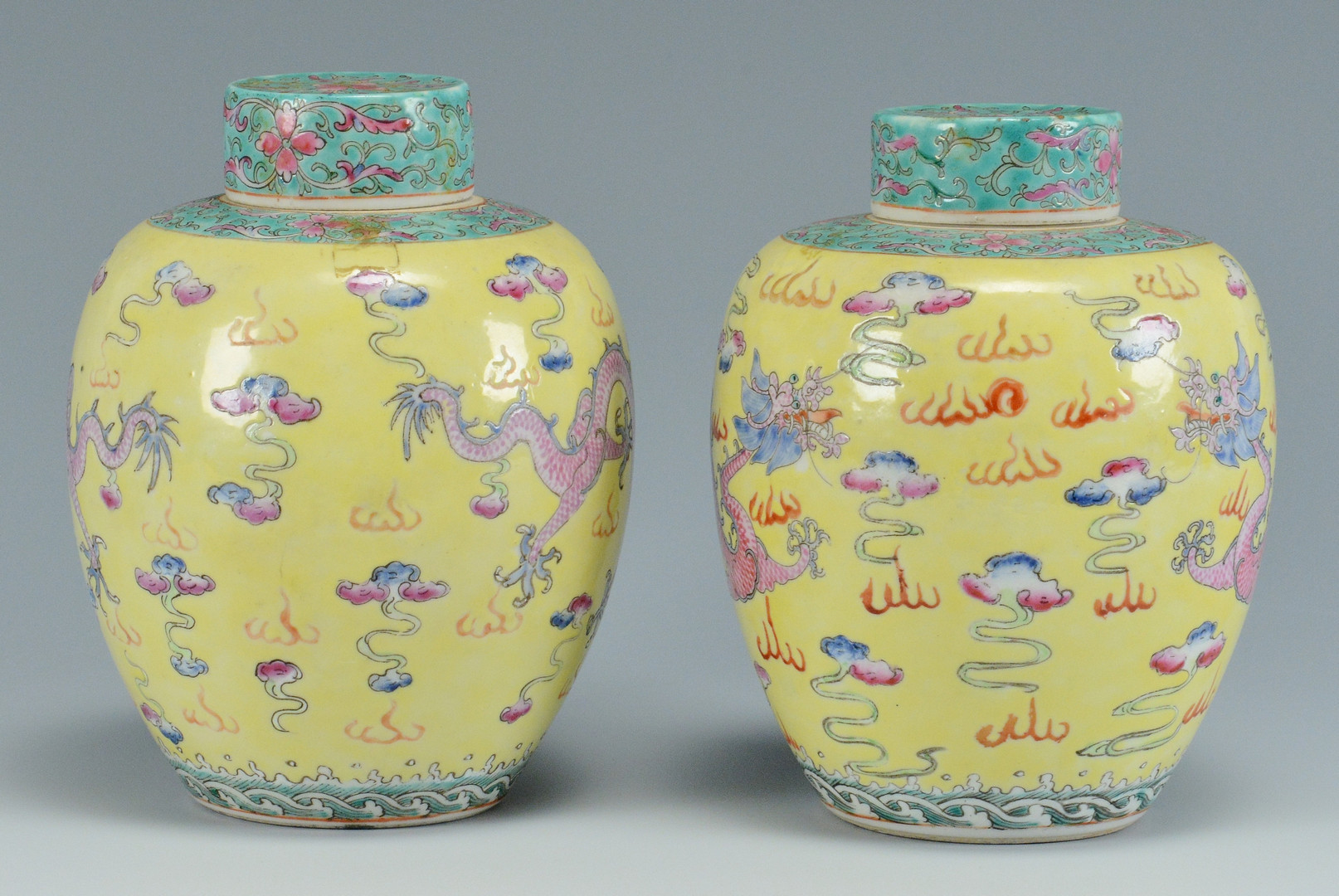 Lot 490: Pr. Chinese Republic Famille Rose Vases