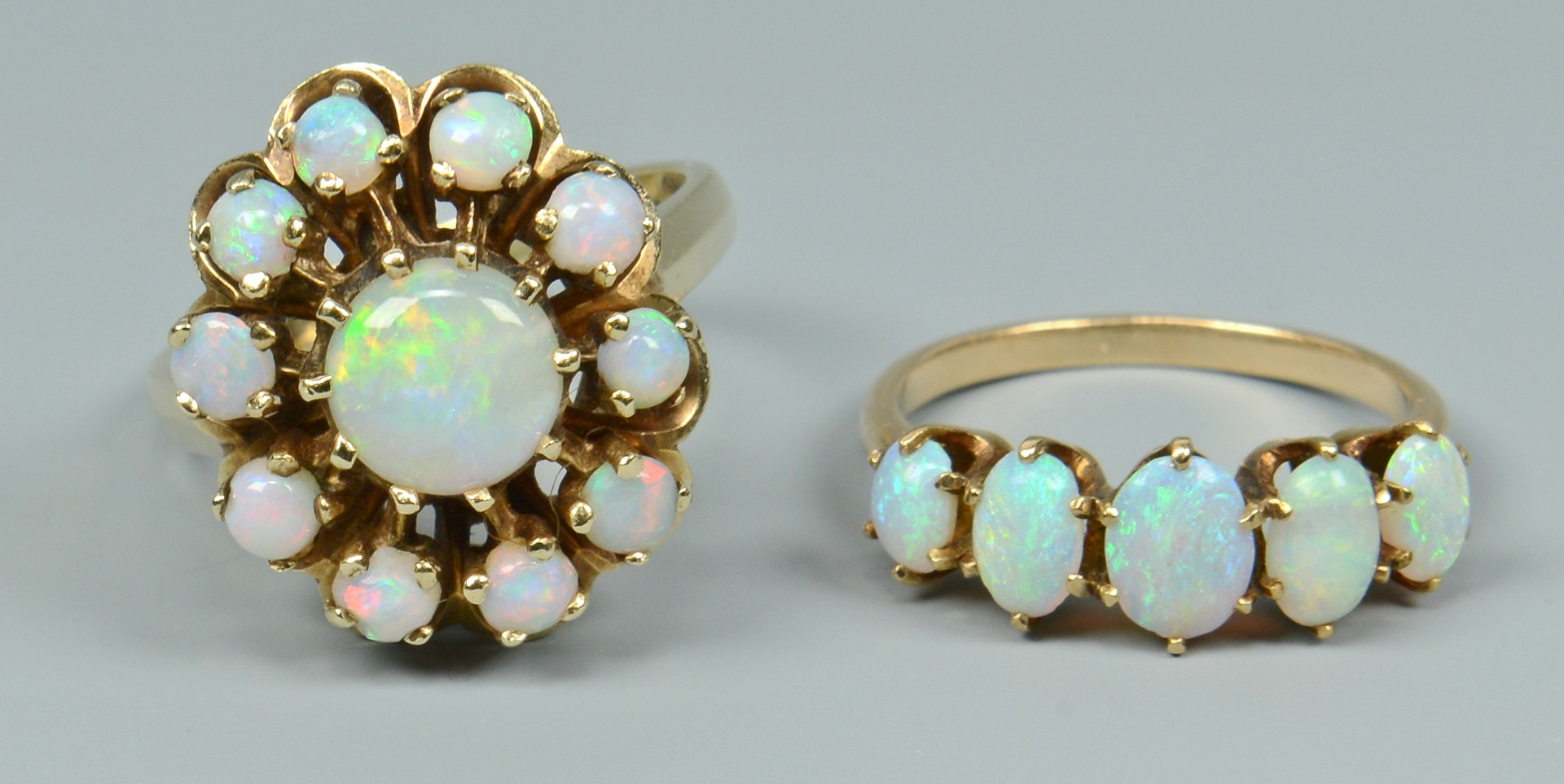 Lot 497: Group of 14k Opal Jewelry, 4 pcs