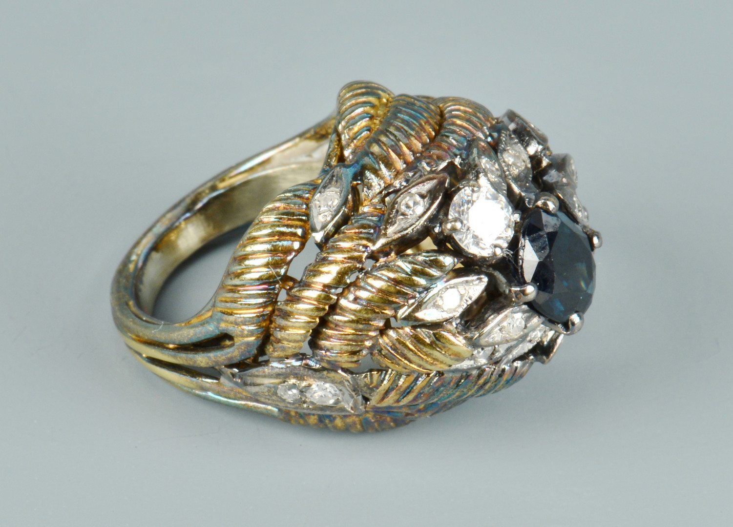Lot 503: 14k Sapphire & Diamond Ring