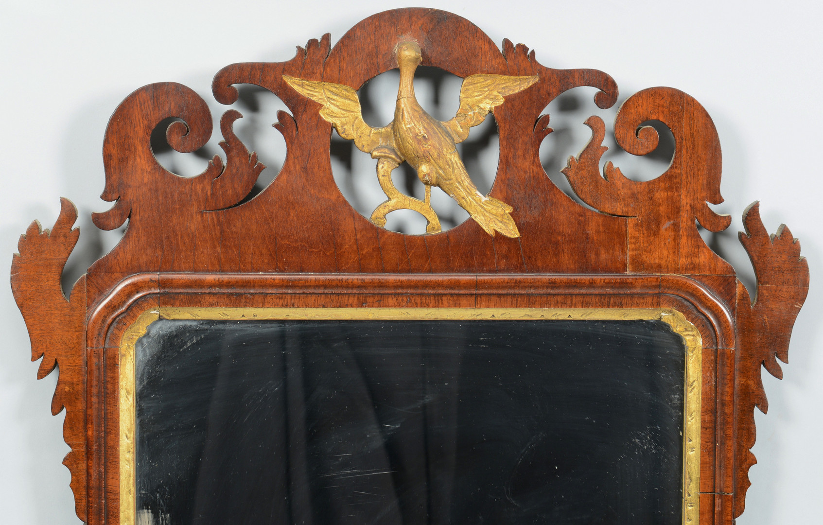 Lot 537: Mahogany Chippendale Mirror w/ eagle