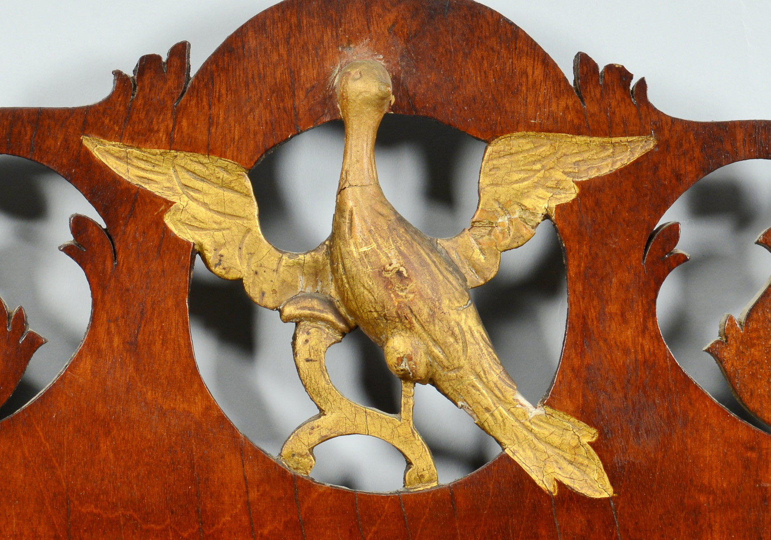 Lot 537: Mahogany Chippendale Mirror w/ eagle