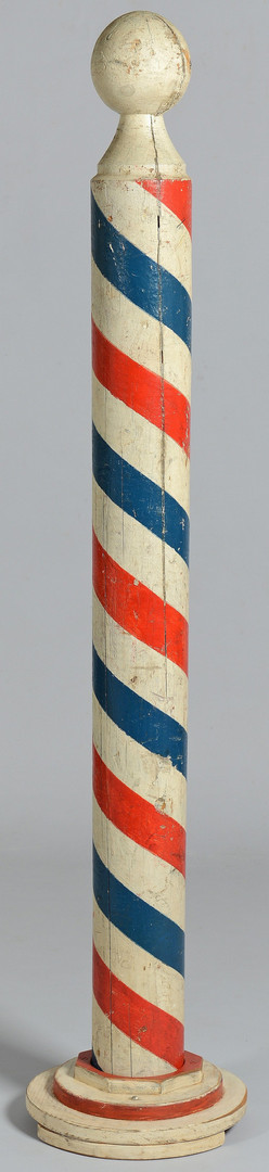 Lot 604: 19th c. Painted Barber's Pole