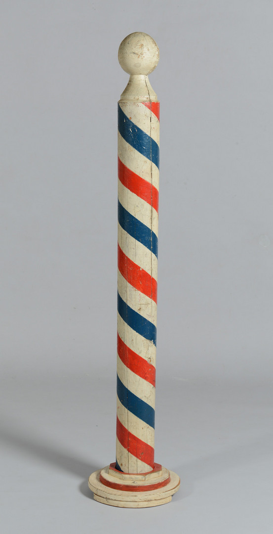 Lot 604: 19th c. Painted Barber's Pole