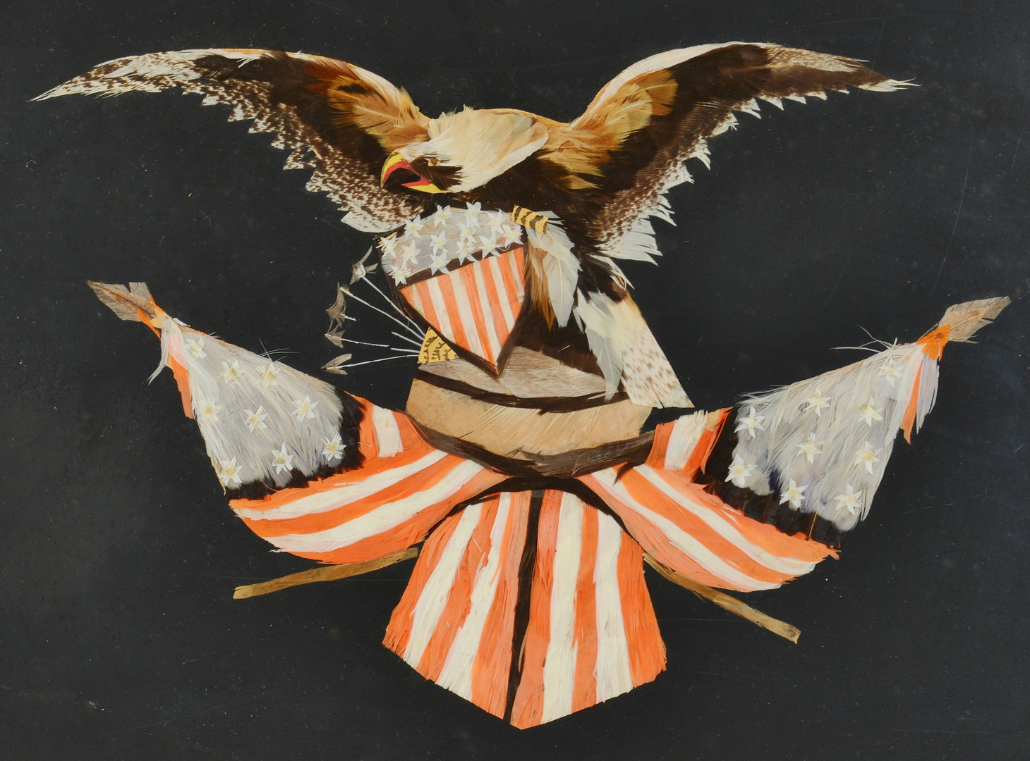 Lot 609: Folk Art Works of Eagles & Shield