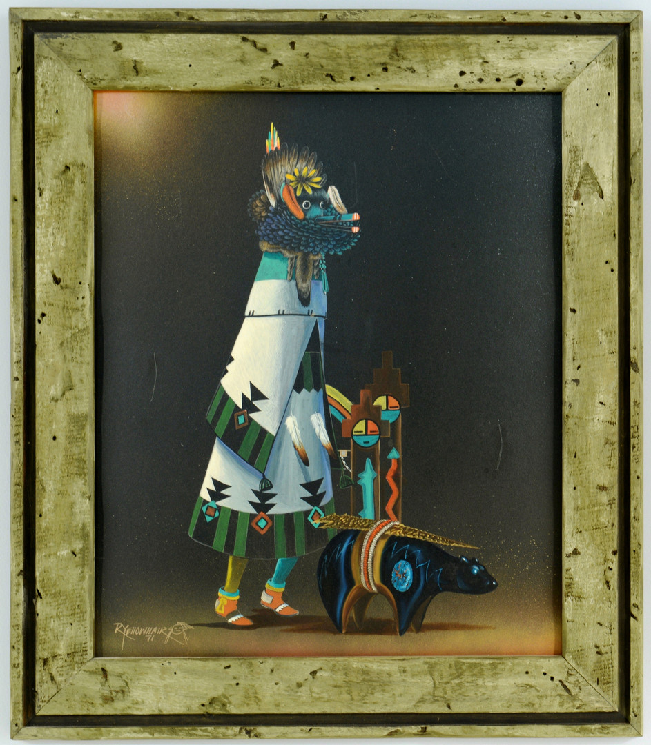 Lot 611: 2 Native American R. Yellowhair Paintings