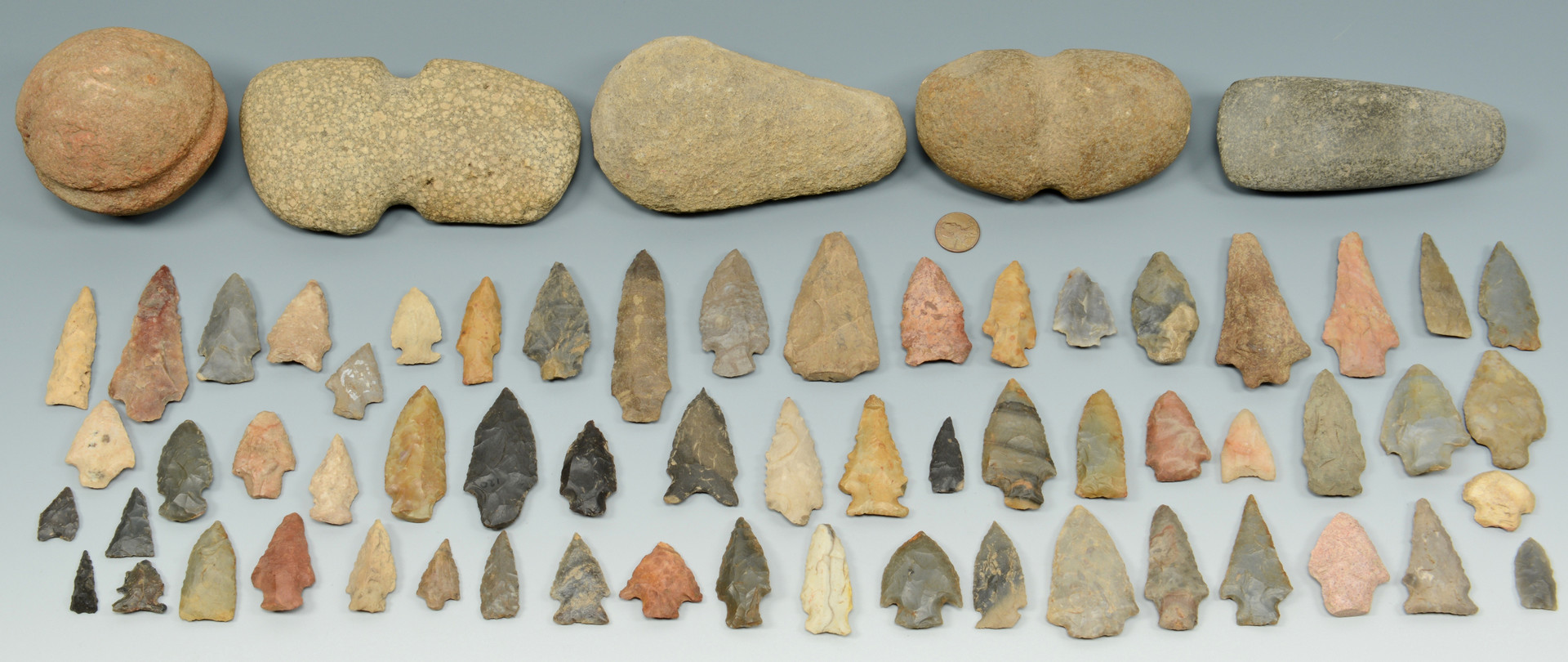 Lot 616: Native American axes, celts, points