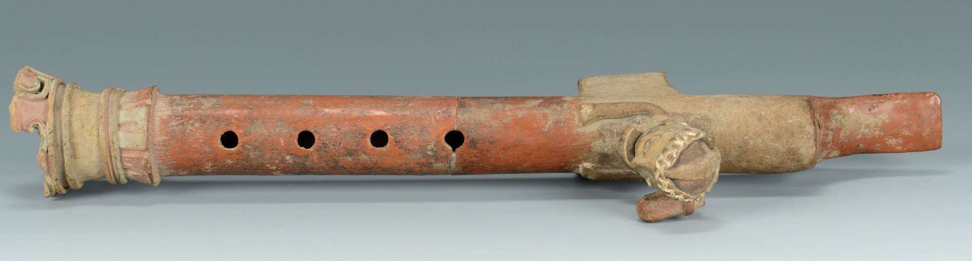 Lot 618: Pre Columbian Flute, Whistle & Figurals