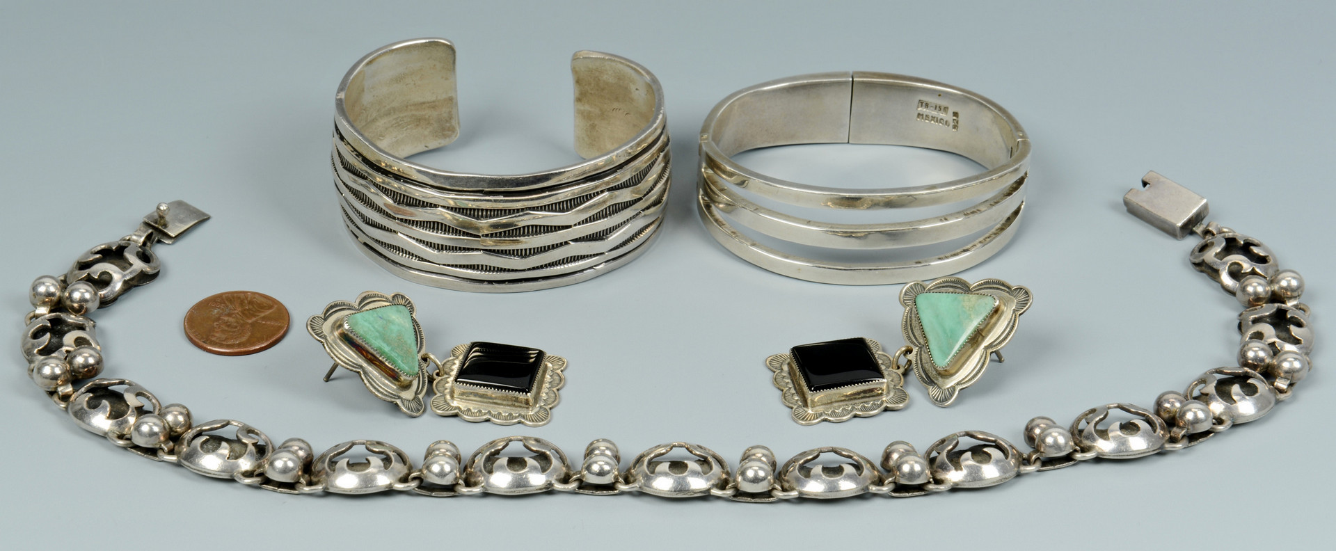 Lot 627: Signed Mexico, Navajo Jewelry, 4 items