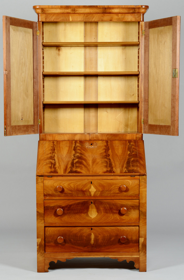 Lot 713: Small Late Classical Secretary Bookcase, prob. Ohi