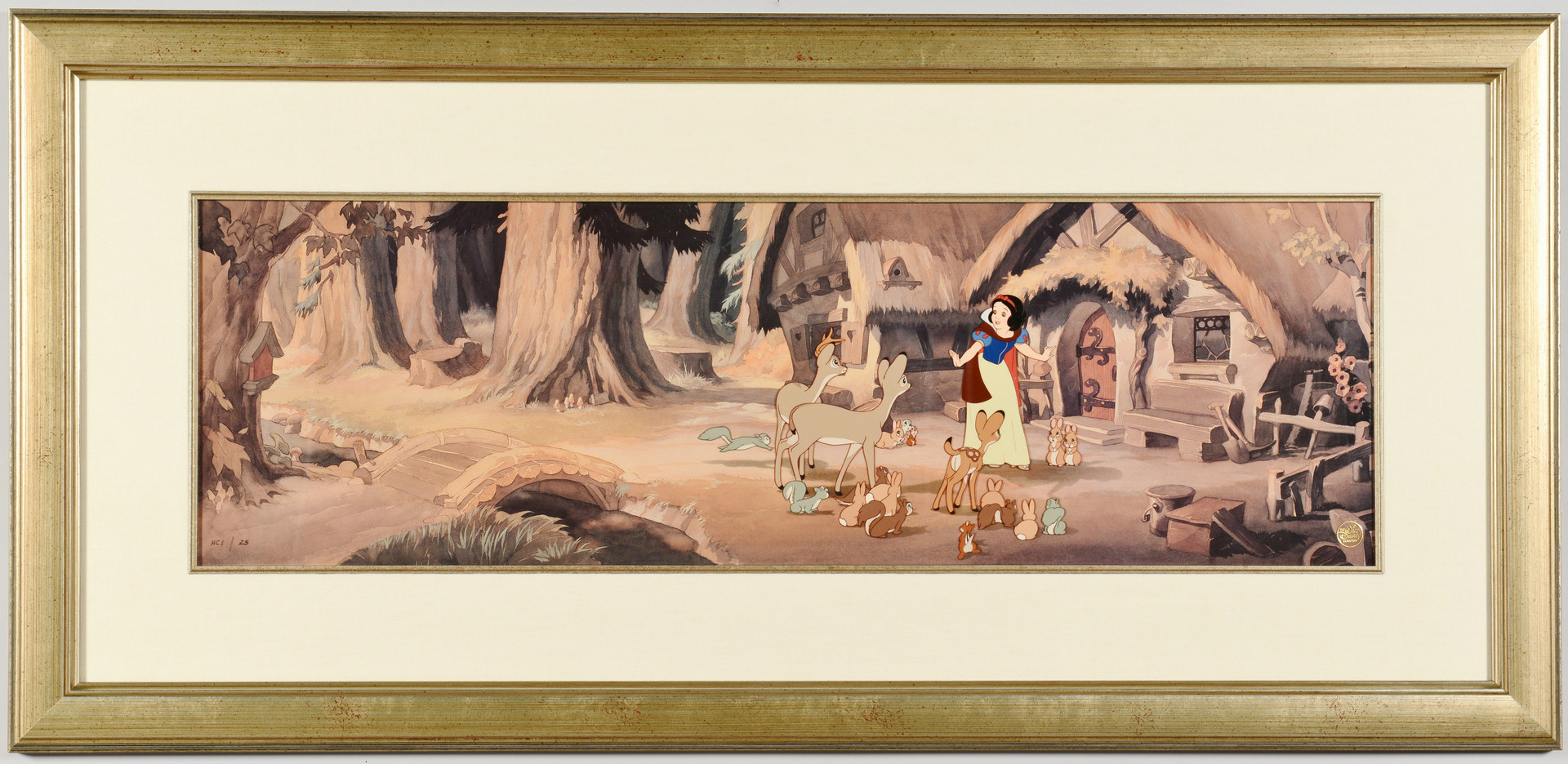 Lot 746: Snow White Cel and Bambi Print