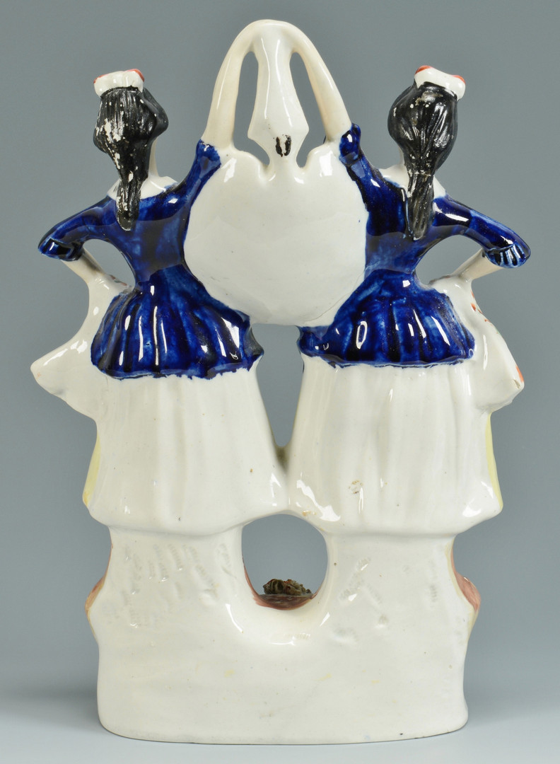 Lot 757: 3 Staffordshire Dogs and 1 Watch Holder