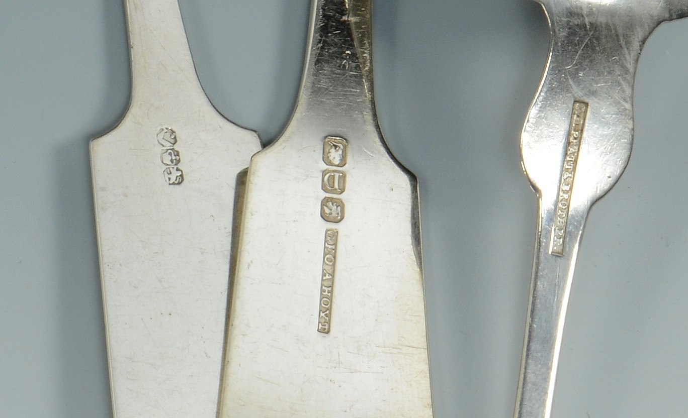 Lot 789: NY Silver spoons and ladles, 9 pcs
