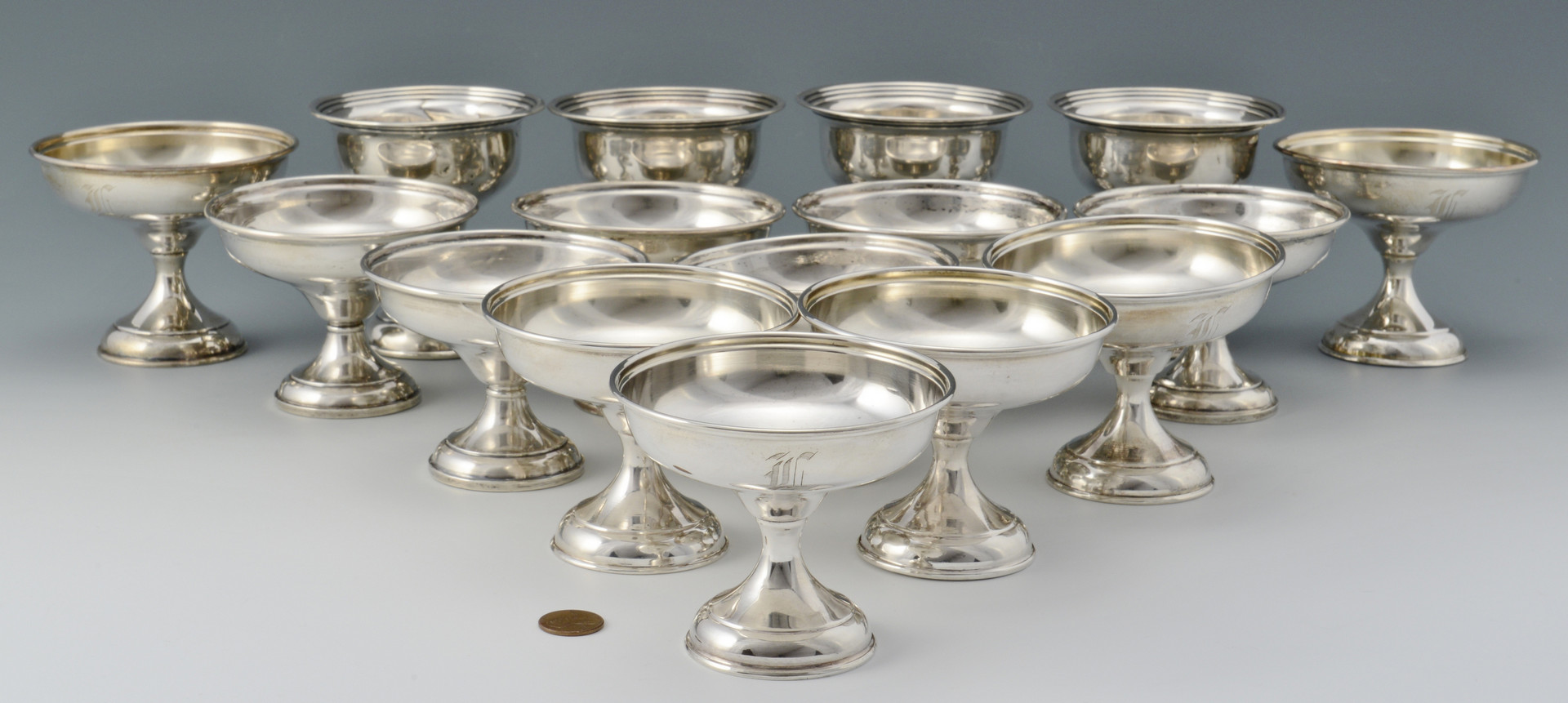 Lot 800: 16 Sterling Weighted Sherbets