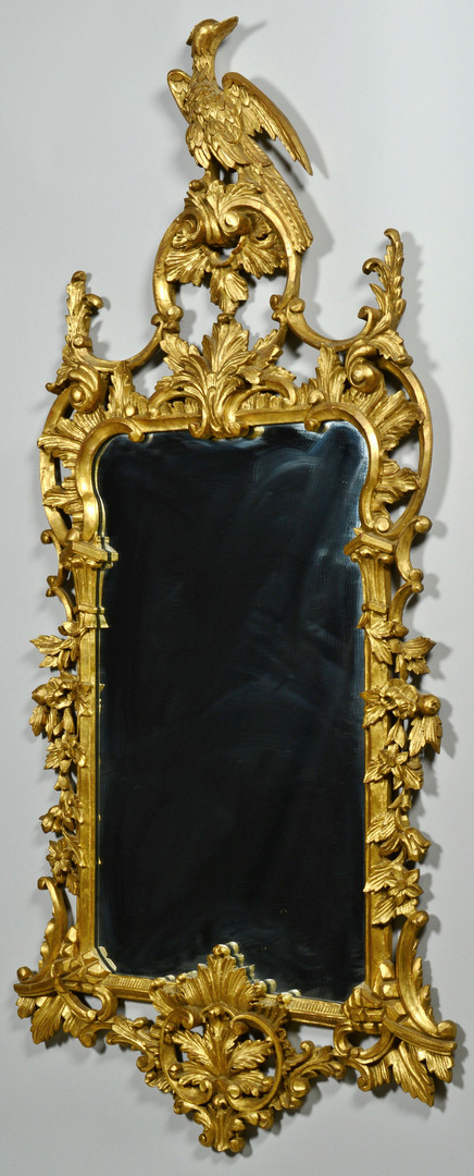 Lot 830: Chippendale style gilt mirror
