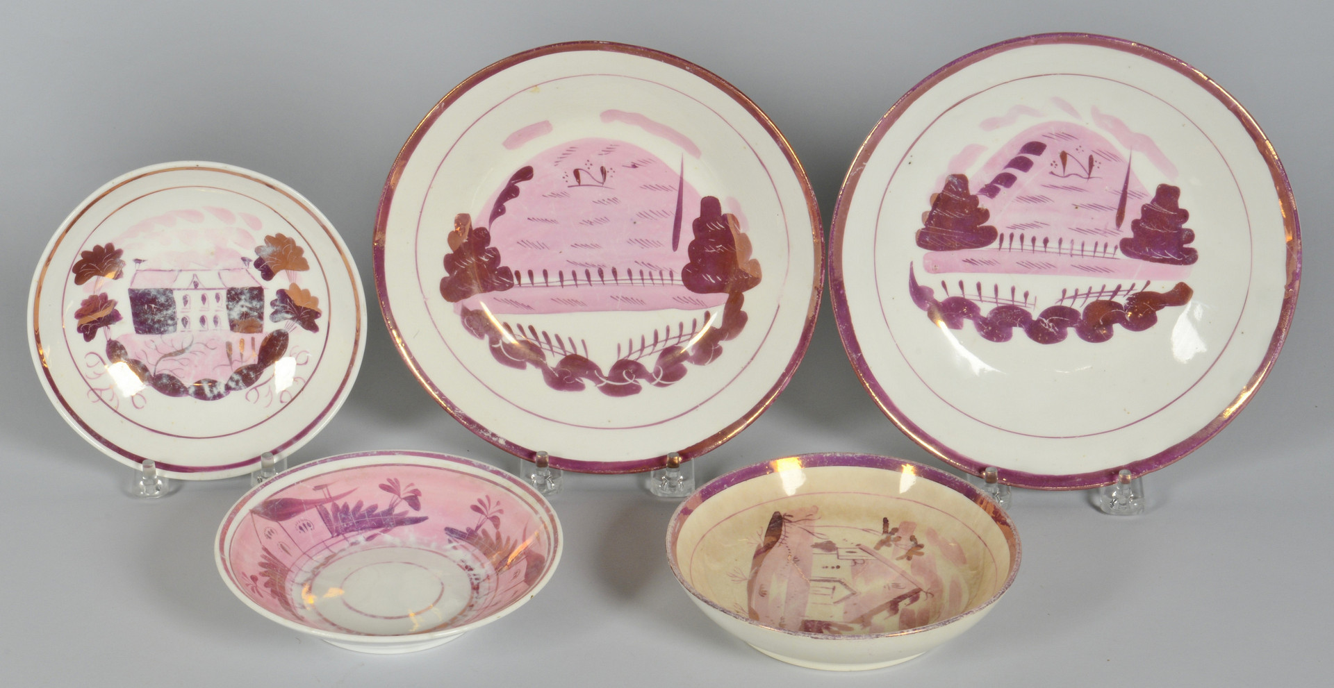 Lot 888: Assembled Grouping of Pink Lustre, 37 pcs.