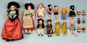 Lot 895: Collection 18 dolls, 1-1/2"-9" H