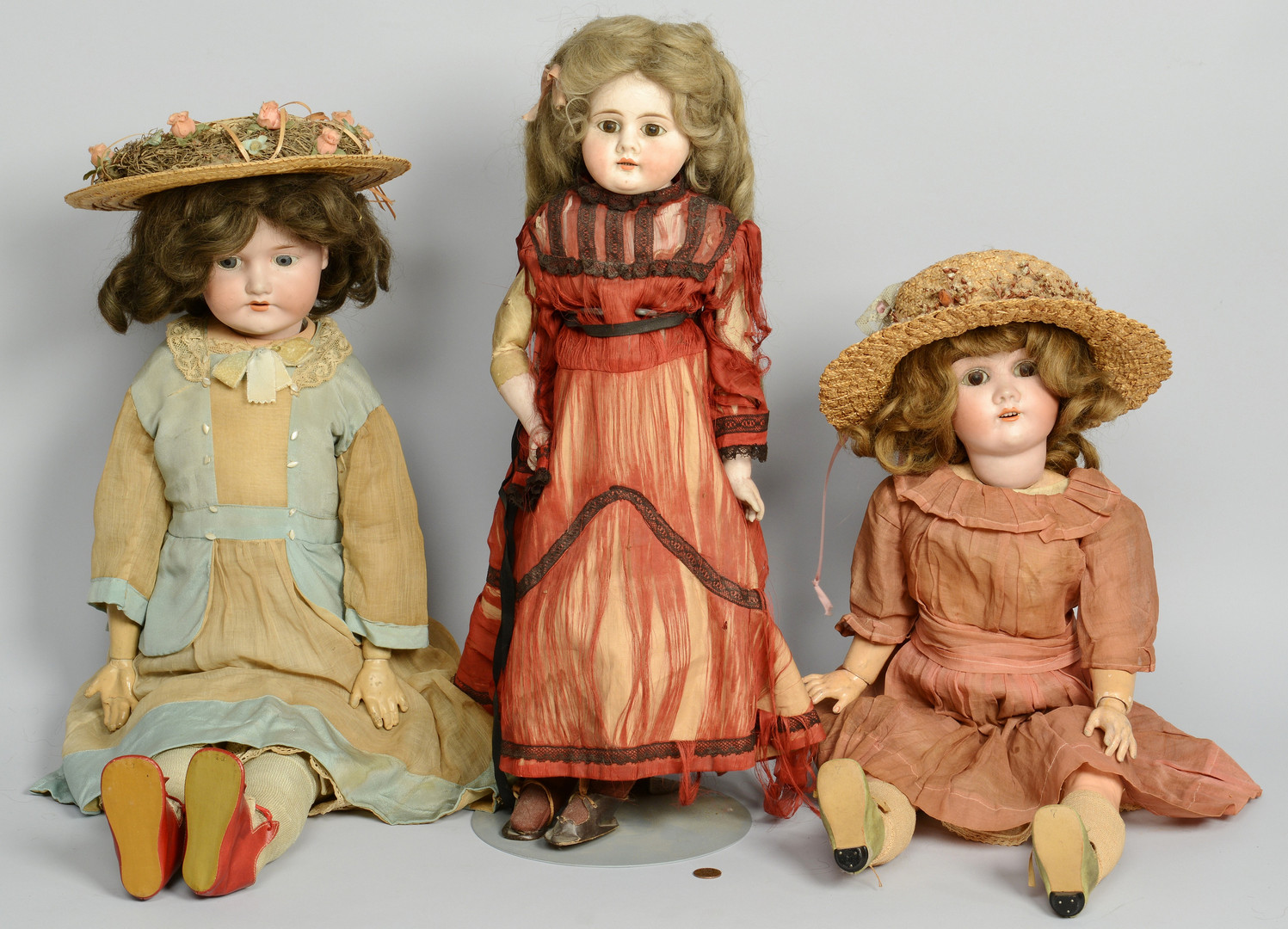 Lot 901: 3 large German Dolls