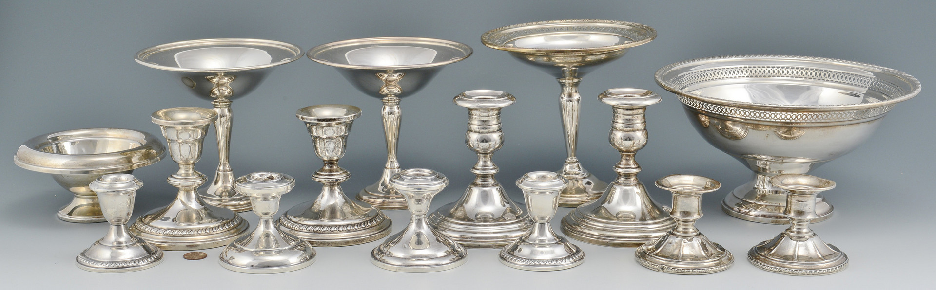 Lot 918: Sterling Silver Table Items, 15 pcs